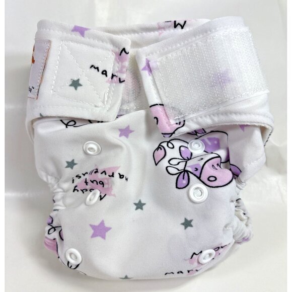 KaWaii Baby 5 One Size Printed Cloth Diapers with Inserts 0-18 Mos/6-22 LBS - Picture 8 of 9